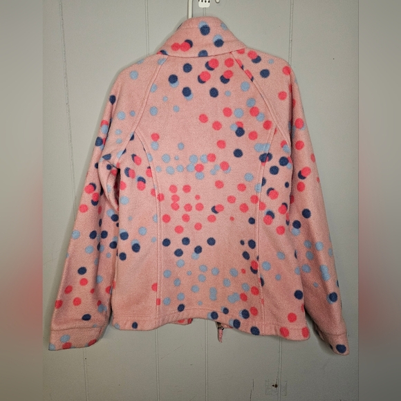 Columbia Fleece Jacket Girls Pink Polka Dots, Small 7/8 - Picture 6 of 6